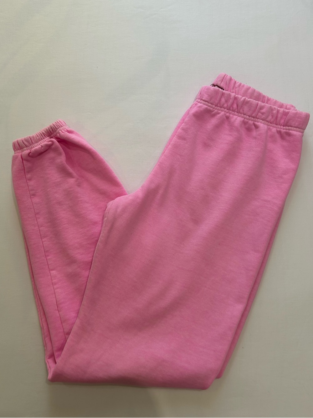The Blank Lab Bubble Gum Pink Cotton Fleece Sweatpants Joggers, Size M